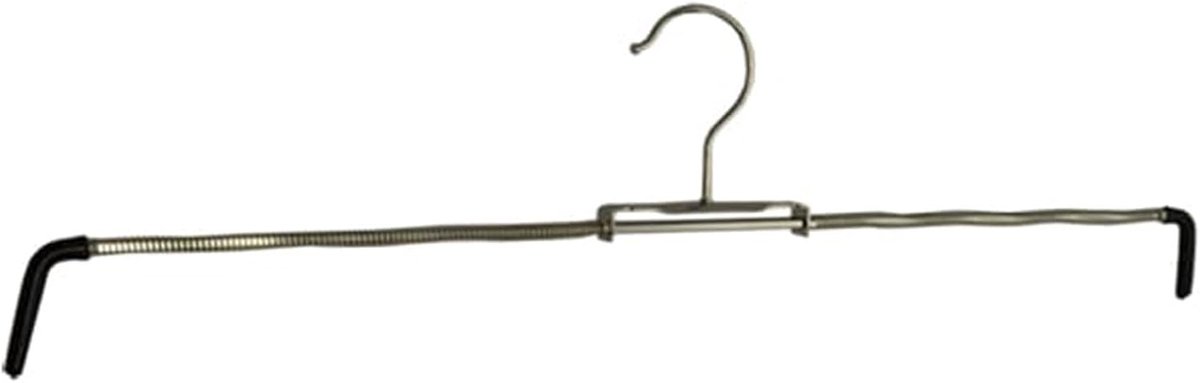SnelShoppen - Kledinghanger Set van 10 - Kleerhanger, Rokspanner, Broekspanner, Verchroomd Metaal, Zwart, Anti-slip Coating, 360° Draaibare Haak, 26-5