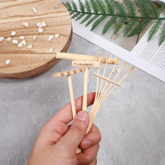 Allecto Plus - Mini Zen Tuin Gereedschap Set - Tafelblad Rock Accessoires - Thuiskantoor Tuin Decor - Bamboe Hark - Zen Zand Harken - Kleine Hark van Allecto Plus — afbeelding 5