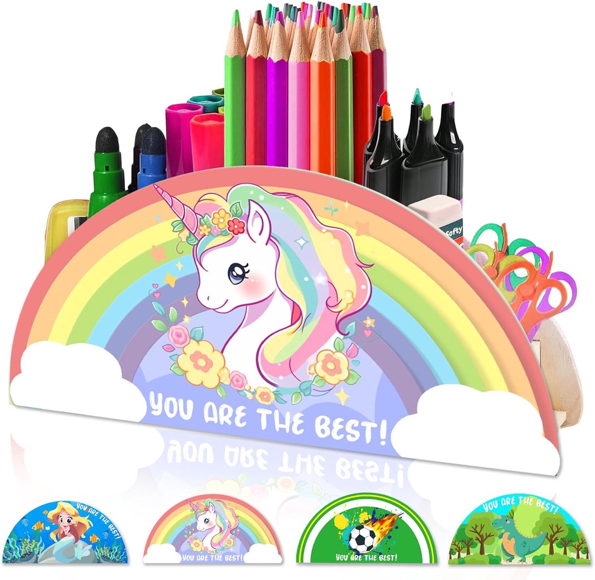 SnelShoppen - Pennenhouder voor Kinderen, Multifunctionele Pennenorganizer, Houten Bureau-organizer voor Schoolbenodigdheden, Opbergruimte voor Potlod
