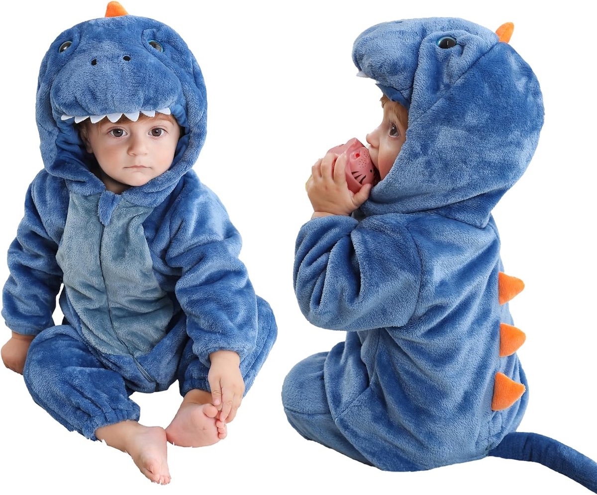 SnelShoppen - Unisex Winter Romper met Capuchon Jumpsuit 2-36 Maanden - Warme Baby Overall - Ideaal voor Koud Weer, Speelplezier en Buitenavonturen -