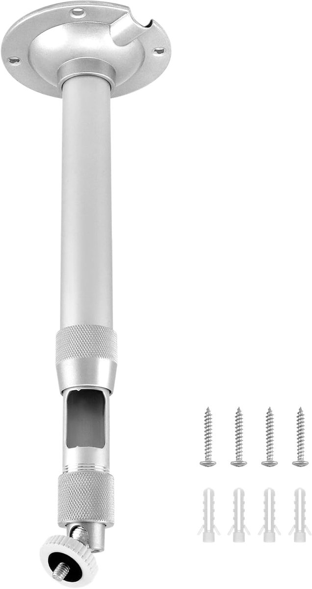 SnelShoppen - Verstelbare plafond- of wandbeugel 20-40 cm - Universele 1/4 draad - Voor mini projector, digitale camera, camcorder - Aluminium met 5 k