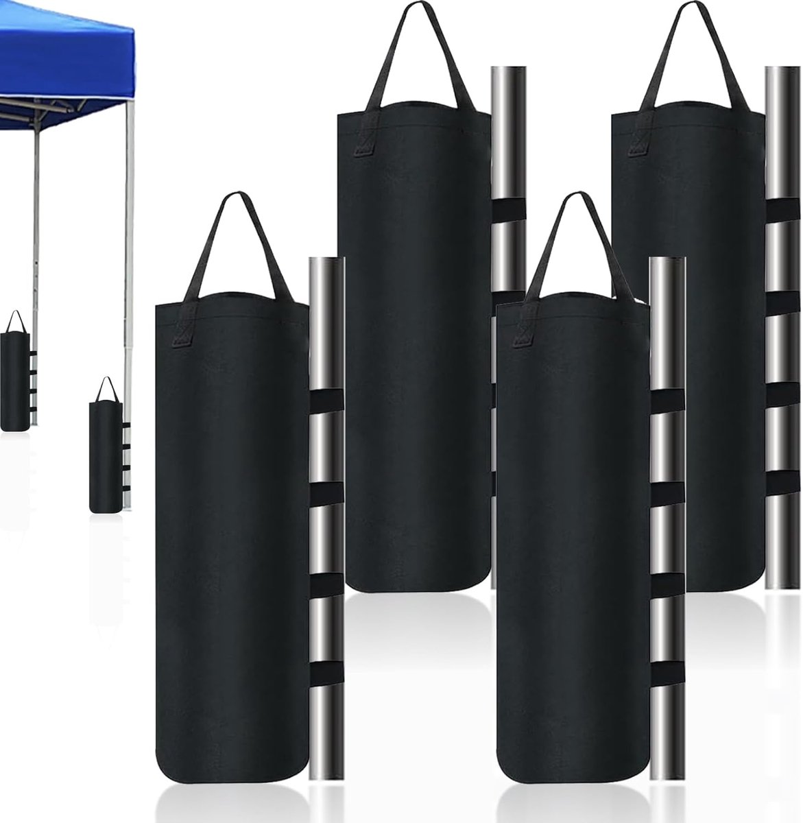SnelShoppen - Set van 4 Gazebo Gewichten, 800D Oxford Dikke Zandzakken voor Windbestendige Pop-up Tent, Tuinhuis, Zonnescherm, Buitenbeschutting, Para