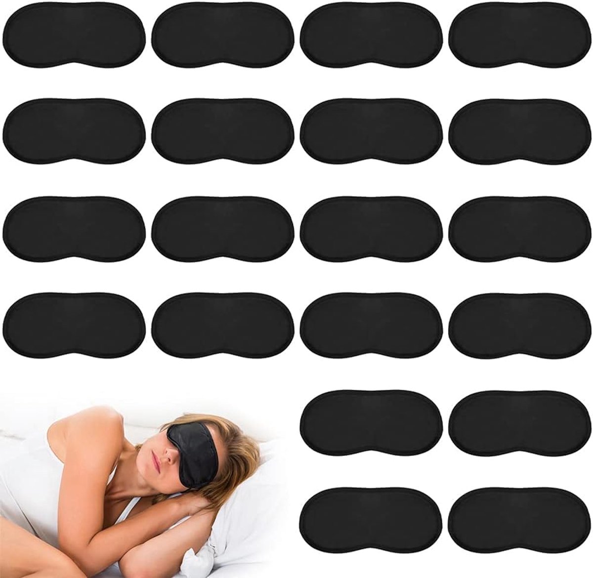 Thijox - 30 Stuks Verstelbare Slaapmaskers - Wegwerp Slaapmaskers voor Reizen - Lichtgewicht en Comfortabel - Ideaal voor Kantoor en Reizen - Zwart