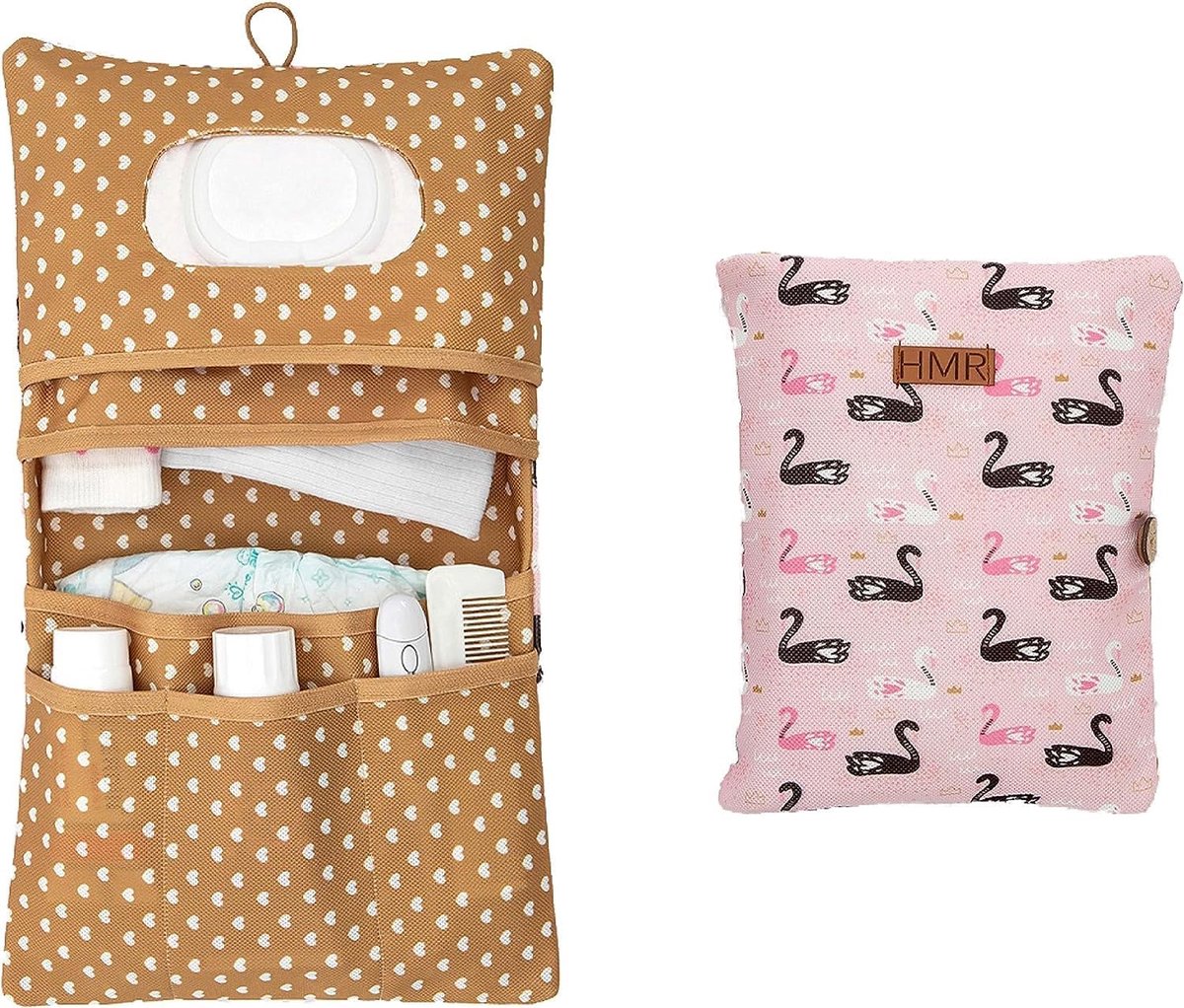SnelShoppen - Diaper Bag Organizer & Makeup Bag 2 in 1 - Compact & Stijlvol voor Moeders - Kleine Versie voor Luiers, Crème, Doekjes - Duurzaam en Vui
