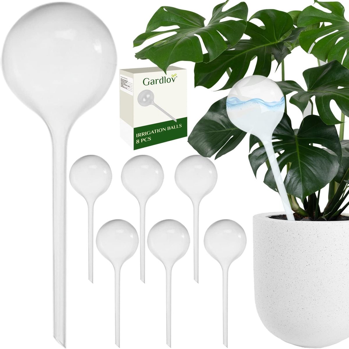 SnelShoppen - Watering Balls 8 Stuks Water Geurstokjes voor Planten, Zelf Waterend, Waterdispenser 280ml voor Binnen en Buiten, Perfect voor Potplante