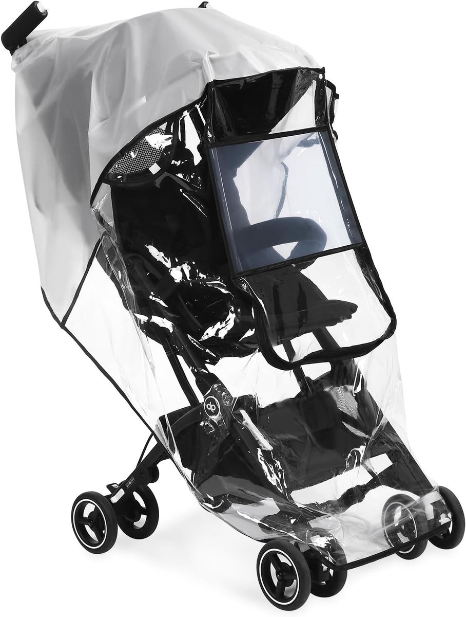 SnelShoppen - Universele Regenbescherming Kinderwagen - Buggy Bescherming met Groot Venster, Goede Luchtcirculatie, Anti-Stof, Waterproof, Zonnebesche