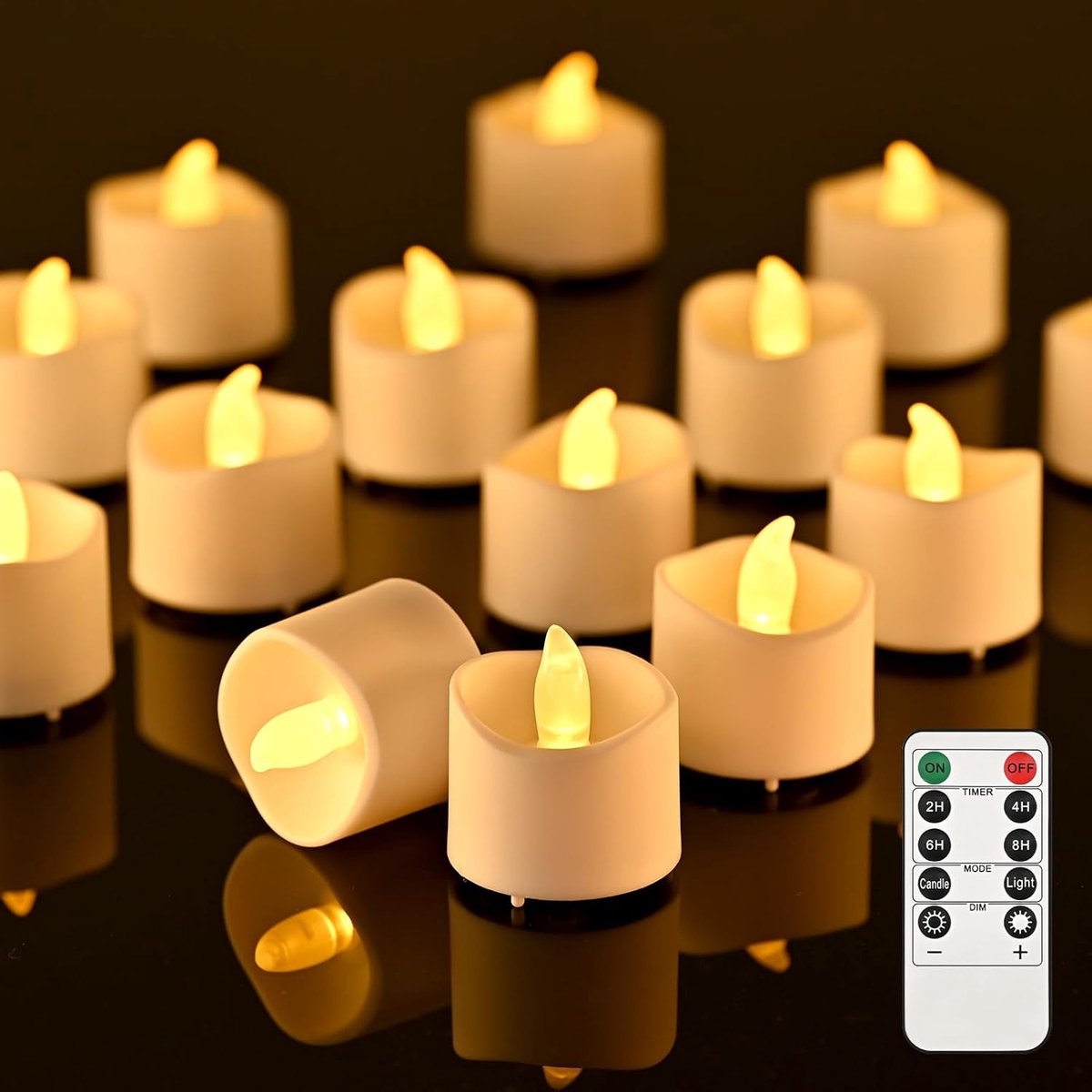 SnelShoppen - 20 LED Theelichten met Timer en Afstandsbediening, Vlamloze LED Kaarsen, Batterij Aangedreven, Warme Witte Verlichting voor Feest, Bruil