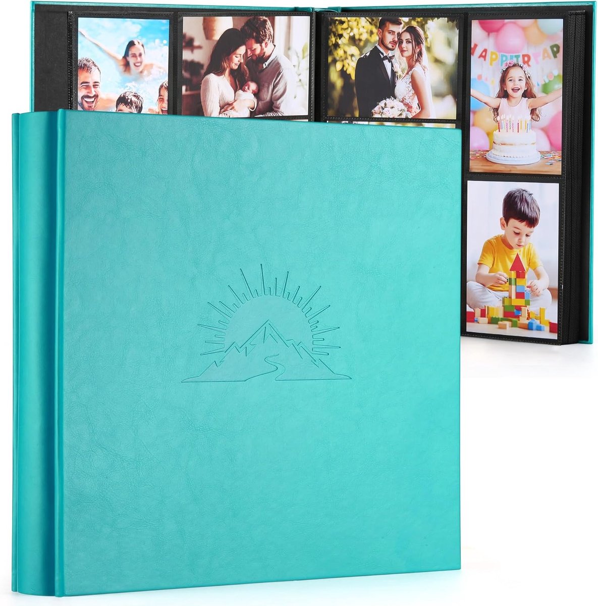 SnelShoppen - Fotoalbum 10 x 15 cm voor 600 Foto's - Luxe Kunstlederen Kaft met Elegante Embossing - Perfect voor Bruiloft, Jubileum, Baby en Familie