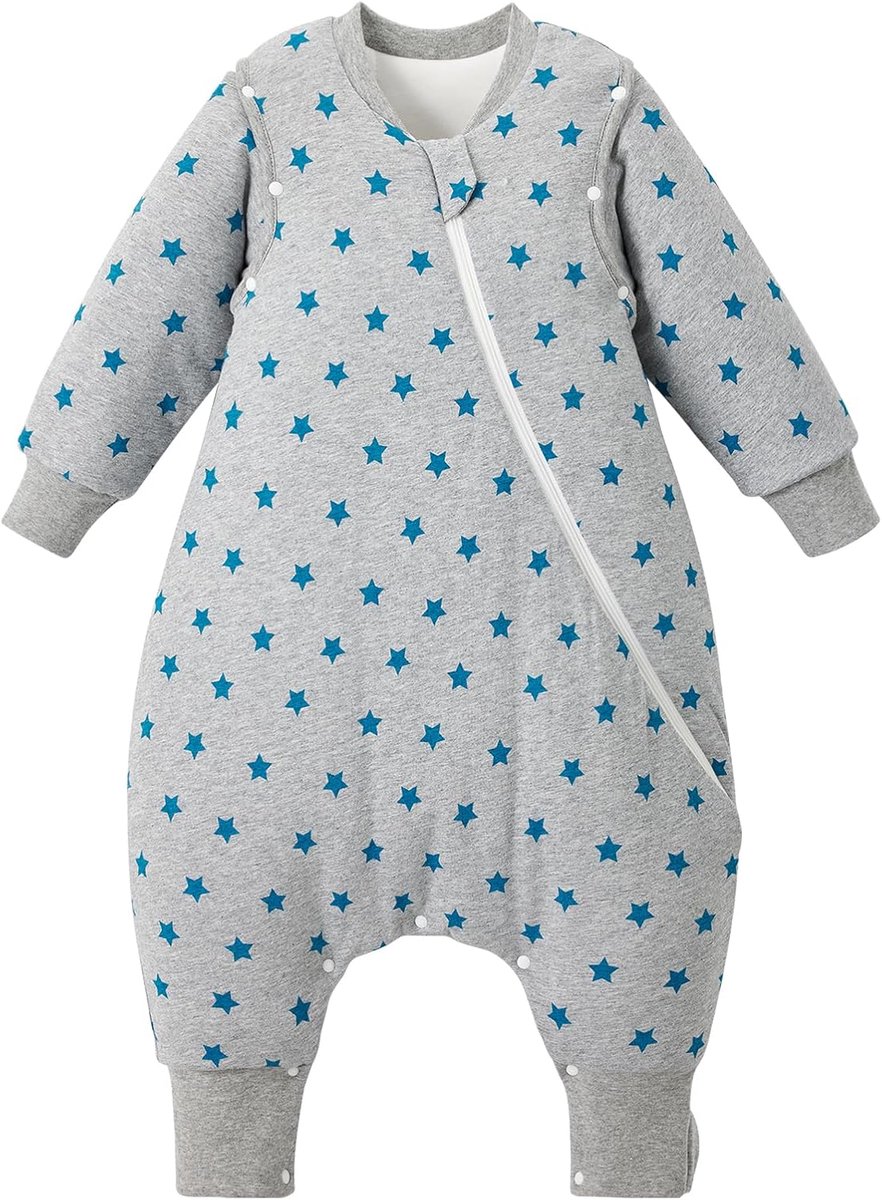 SnelShoppen - Baby Slaapzak 2.5 Tog met Benen - 100% Katoen Warmte voor Kinderen 2-3 Jaar - Sterrenprint voor Herfst en Winter