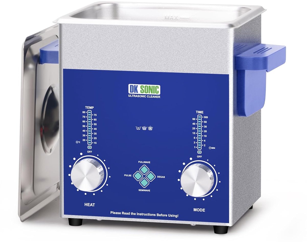 SnelShoppen - Professionele Ultrasonic Cleaner 2L, 60W | Multifunctionele Sieradenreiniger met Timer, Verwarming & Mandje | Ideaal voor Sieraden, Bril