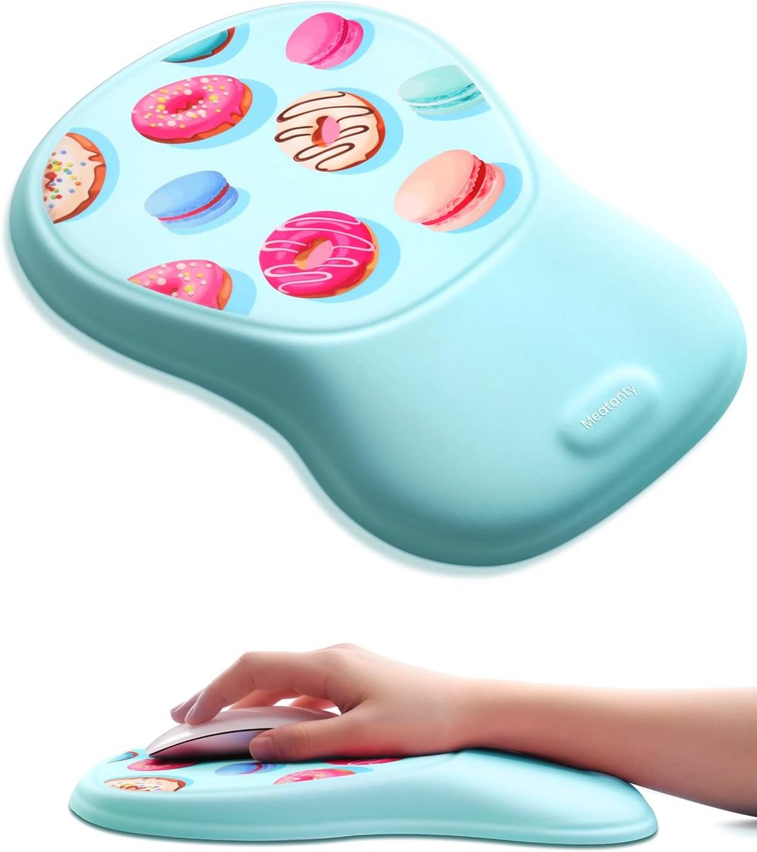 SnelShoppen - Muismat met Polssteun - Ergonomische Traagschuim Polssteunpad - Zacht Armkussen voor Bureau - Handpalm Support voor Laptop en Kantoor -