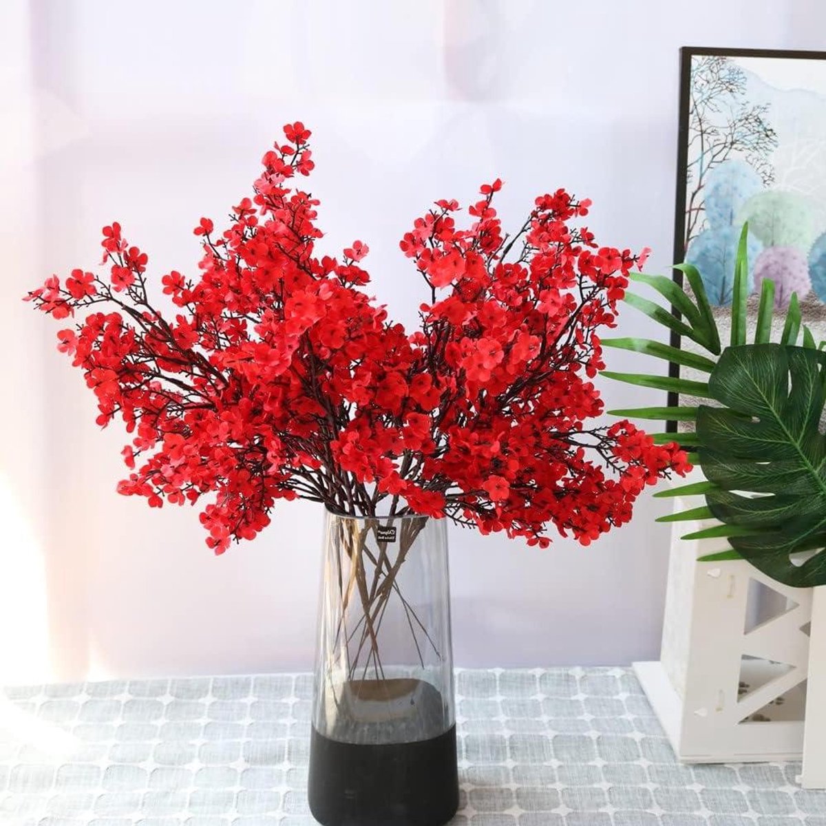 Kunstbloemen boeket - Nep baby adem - Huis decoratie - Echt aanraakmateriaal - 6 stuks 50 