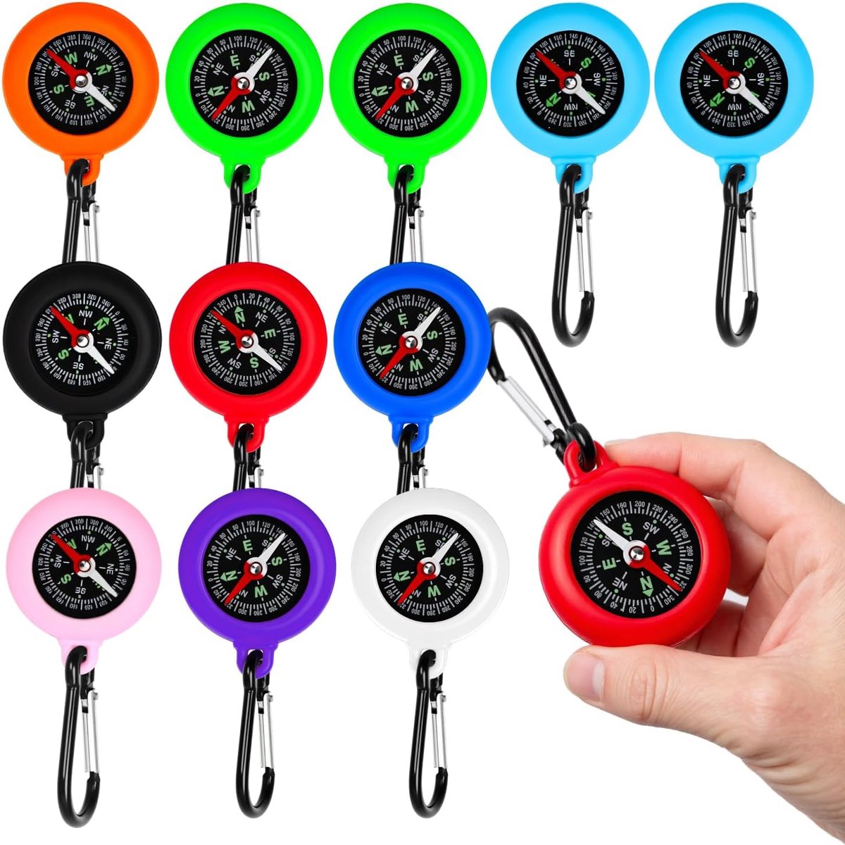 12-delige Set Mini Kompassen met Wandelgesp voor Kinderen en Outdoor Activiteiten
