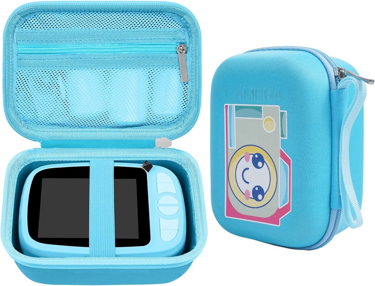 SnelShoppen - Hard Storage Bag voor Kinderen Instant Digitale Camera, Kids Camera Accessoires Tas, Waterdicht, Anti-Val, Blauwe Beauty Case, Ideaal vo