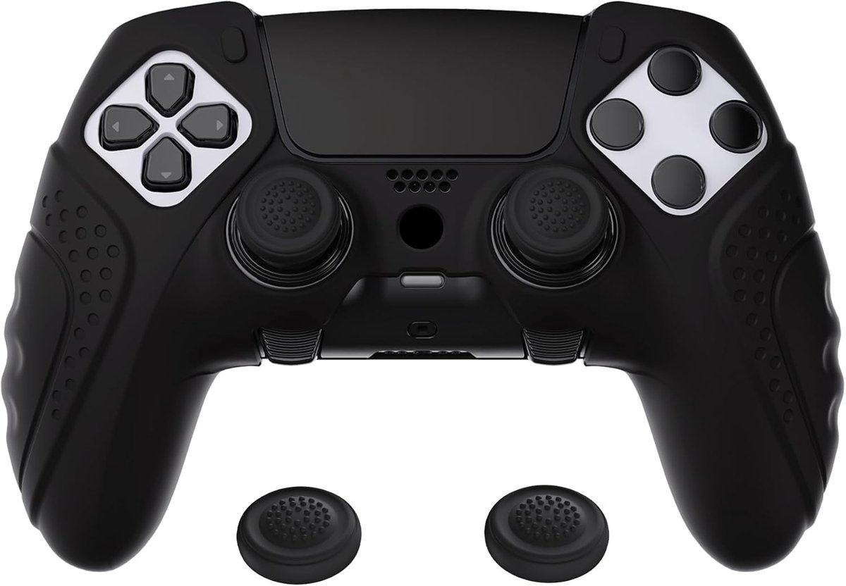 SnelShoppen - PlayVital Beschermhoes PS5 Edge Controller, Anti-Slip Silicone Skin, Ergonomisch en Zweetbestendig, Inclusief Thumb Grip Caps - Guardian