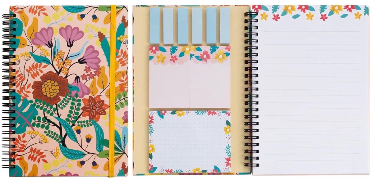 SnelShoppen - A5 Sticky Notebook met 9 Pads Decoratieve Sticky Notes en Handig Notitieboek - Heftige Memo Pads voor School, Kantoor, Cadeau voor Lerar