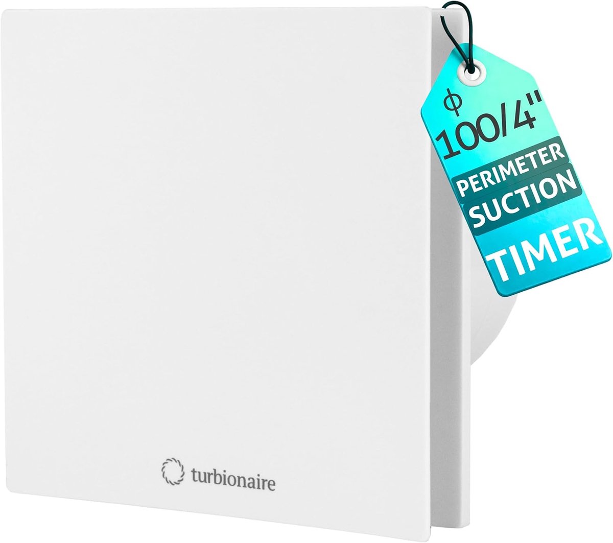 SnelShoppen - Turbionaire Arte 100TW Ventilator 100 mm met Timer voor Badkamer en Keuken, Luchtafvoer Fan met Terugslagklep en Circulatieklep, IPX4 Wa