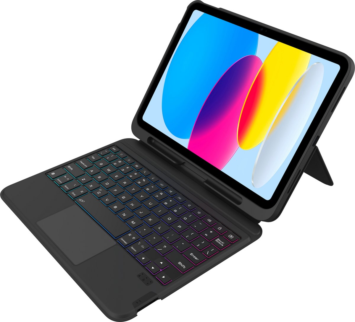 Gecko Covers - Tablet Hoes / Cover gemaakt van Cactusschil geschikt voor iPad 2025 (11th Gen) / iPad 2022 (10th Gen) - Keyboard Case - Qwerty - Zwart