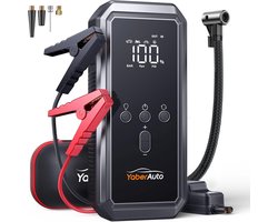 Thijox - YaberAuto Starthulp Powerbank 150PSI Compressor 21800mAh 4-in-1 met LCD-Scherm 5000A Piekvermogen LED Zaklamp voor Auto Camping en Noodgevall