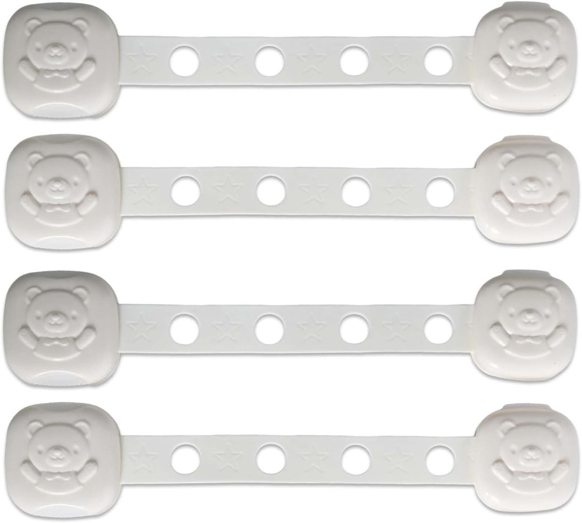 Thijox - Set van 4 Veiligheidssloten voor Baby's - Deur- en Ladeblok - Verstelbaar, Sterk Zelfklevend, Eenvoudige Ontgrendeling met Eén Hand, Zonder B