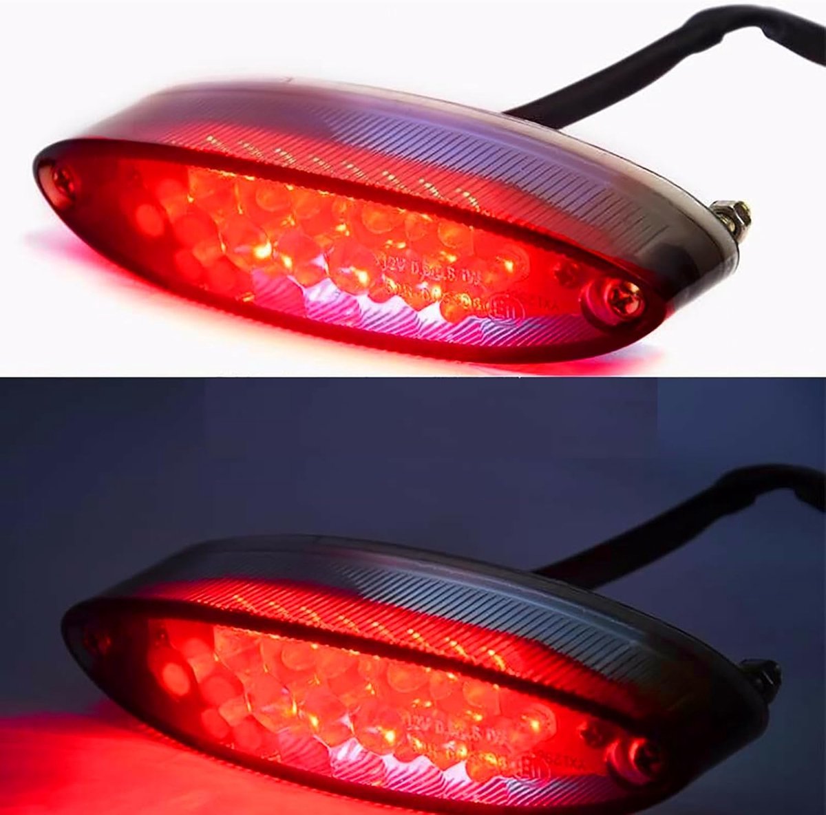 SnelShoppen - 28 LED Motorfiets Achterlicht Remlicht Kentekenplaatlicht voor ATV LTZ King Quad Runner DR DRZ 650 400 - Smoke