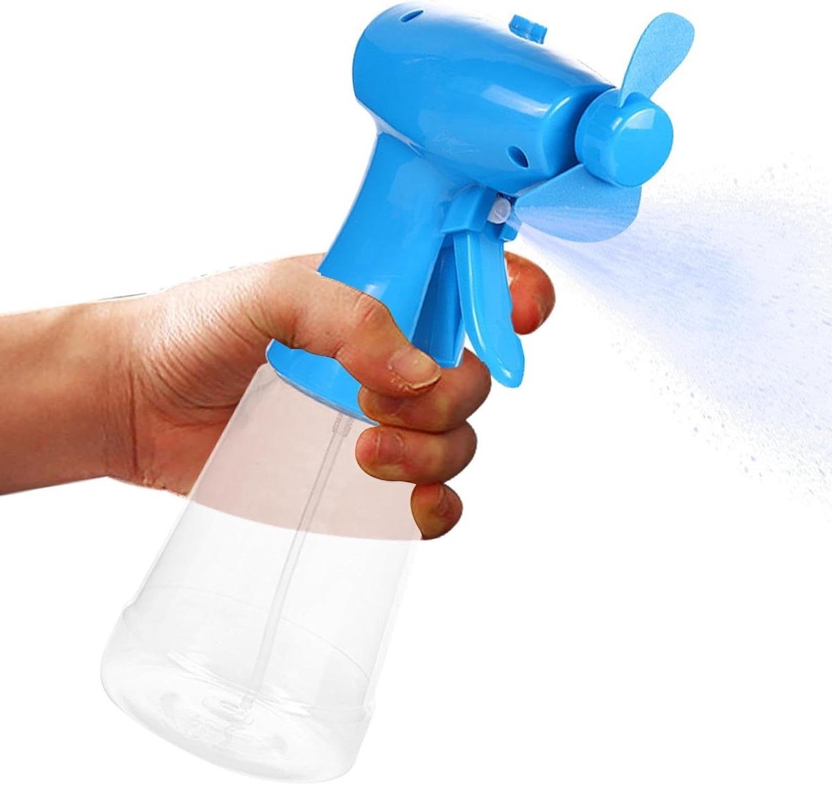 Handventilator met nevel - Persoonlijke koeler - Buiten verkoeling - Met waterreservoir - 8.6x10.4x8.6 cm - Blauw