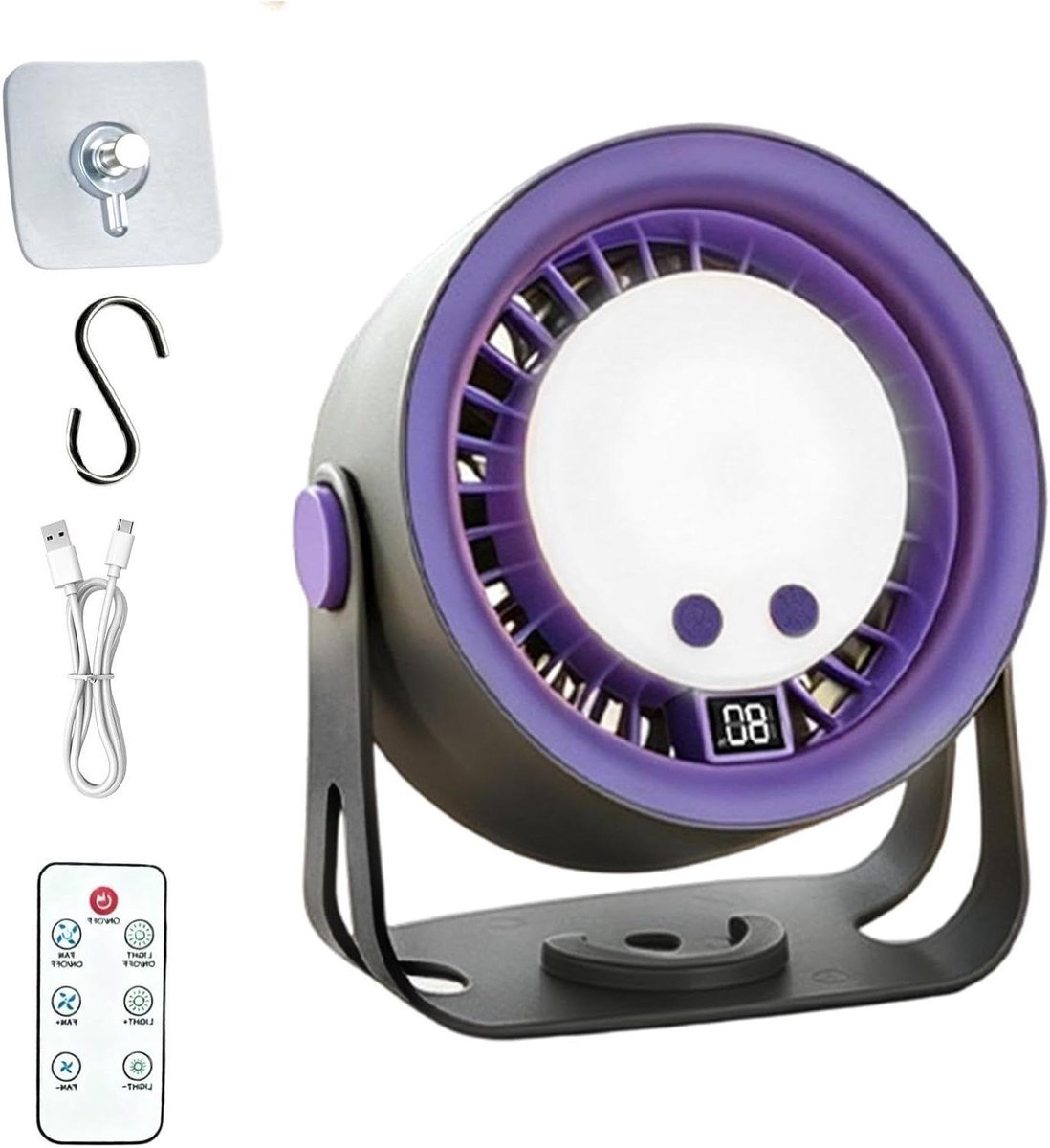 Stille Bureauventilator - Draagbare Ventilator - Verkoeling Binnen - 2-In-1 Verstelbaar - Hoogte 16 cm - Wit