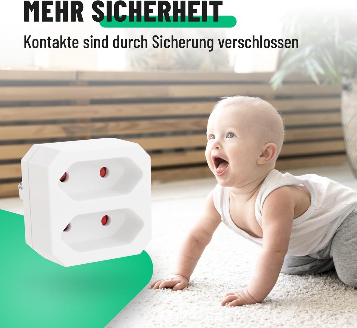 SnelShoppen - Elektrische Stekkerdoos 2-Voudig met 1100W, Ruimtebesparend, Veilig en Geschikt voor Euro Stekkers, Ideaal voor Thuis, Camping en Kantoo