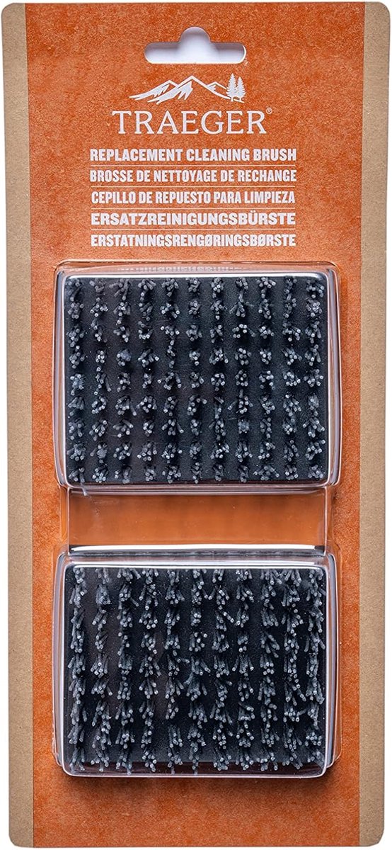 SnelShoppen - BBQ Schoonmaakborstels voor Grill - Vervangende Borstels Nylon - 2 Stuks - Bruin - Perfect voor Tuin, Camping, Feestjes