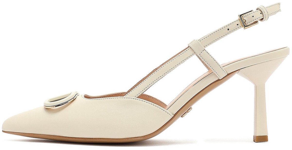 DERIMOD Slingbacks Met Hoge Hak Leren Slingbacks Met Hoge Hak