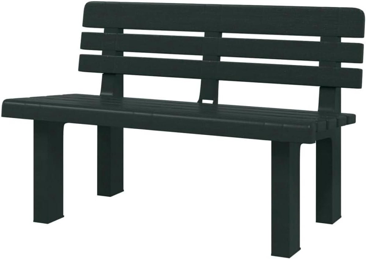 Tuinbank - Buitenbank Balkonbank - Ontspannen in de tuin - Stabiel polypropeen materiaal - 110 cm breed - Groen