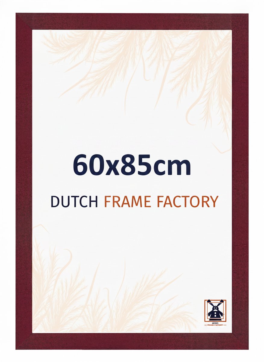 Fotolijst 60x85 cm - MDF - Wijnrood Geveegd - Benno