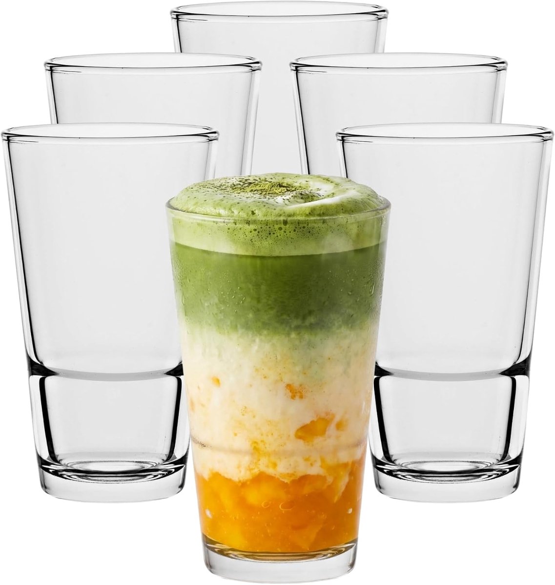 SnelShoppen - Set van 6 Hoge Drinkglazen 375 ml | Duurzaam & Geschikt voor Water, Sap, Bier, Cocktails | Vaatwasmachinebestendig | Viggo Collectie