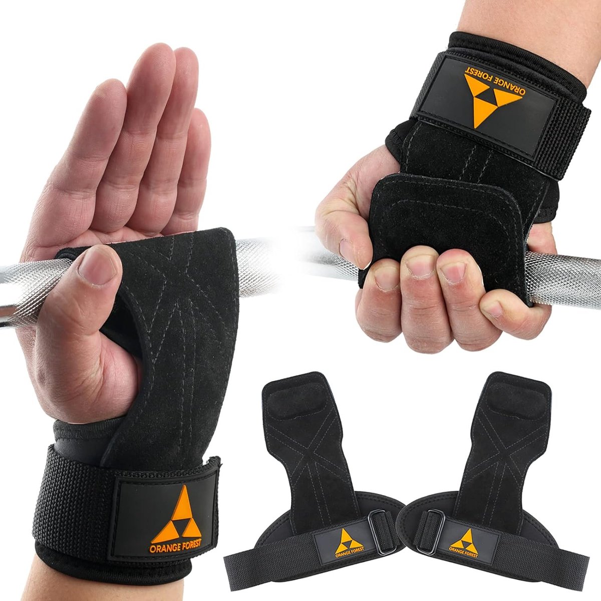 SnelShoppen - Weightlifting Wristband voor Deadlift Powerlifting Pull Up - Duurzaam Dubbel Laags Leer Neopreen Verstelbaar - Sportaccessoires voor Man