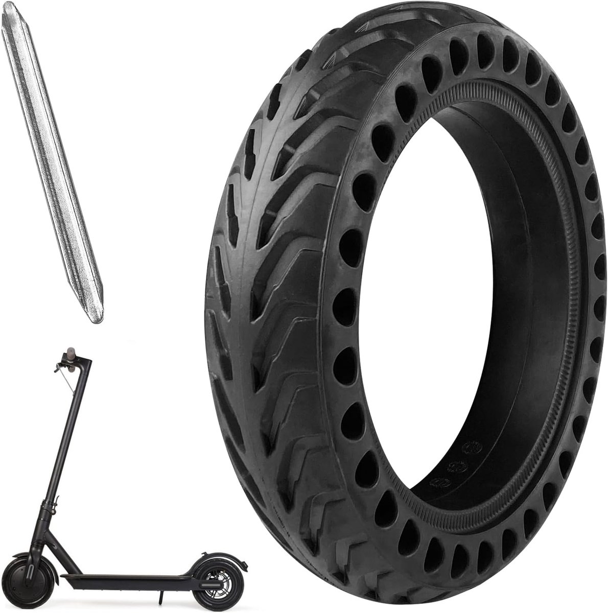 SnelShoppen - Elektrische Scooter Banden 1 x 8.5 Inch - Duurzame Anti-Slip Zwarte Rubberbanden met Dikke Profiel voor Voor- en Achterwielen - Ideaal v