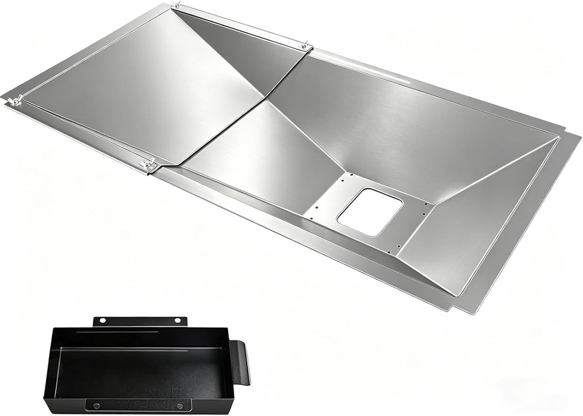 SnelShoppen - Universele vetopvangbak met druipplaat, verstelbaar van 60 cm tot 80 cm, geschikt voor gasbarbecues met 3/4/5 branders, ideaal voor tuin
