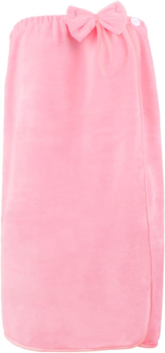 SnelShoppen - Saunakilt voor Meisjes met Klittenbandsluiting, Schattige Strik, Badhanddoek, Microvezel, Ideaal voor Sauna, Zwembad en Badkamer, Comfor