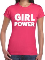 Girl Power tekst t-shirt roze dames XS