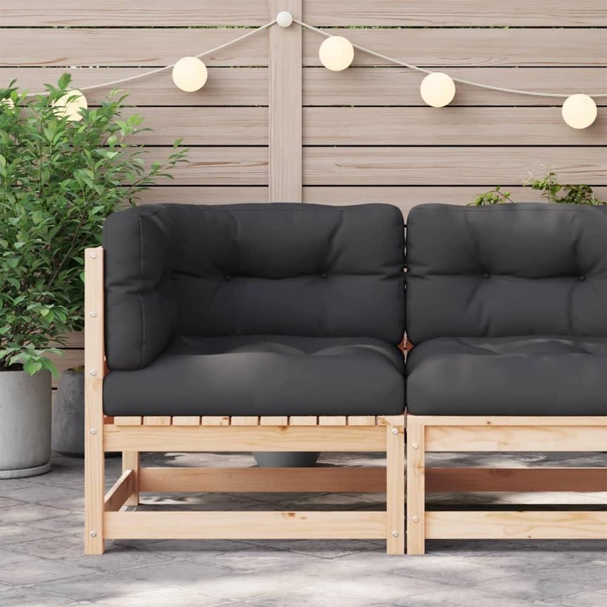 Hoekbank voor tuin - Modulaire bank - Buiten ontspannen - Massief grenenhout - 70 x 70 x 67 cm