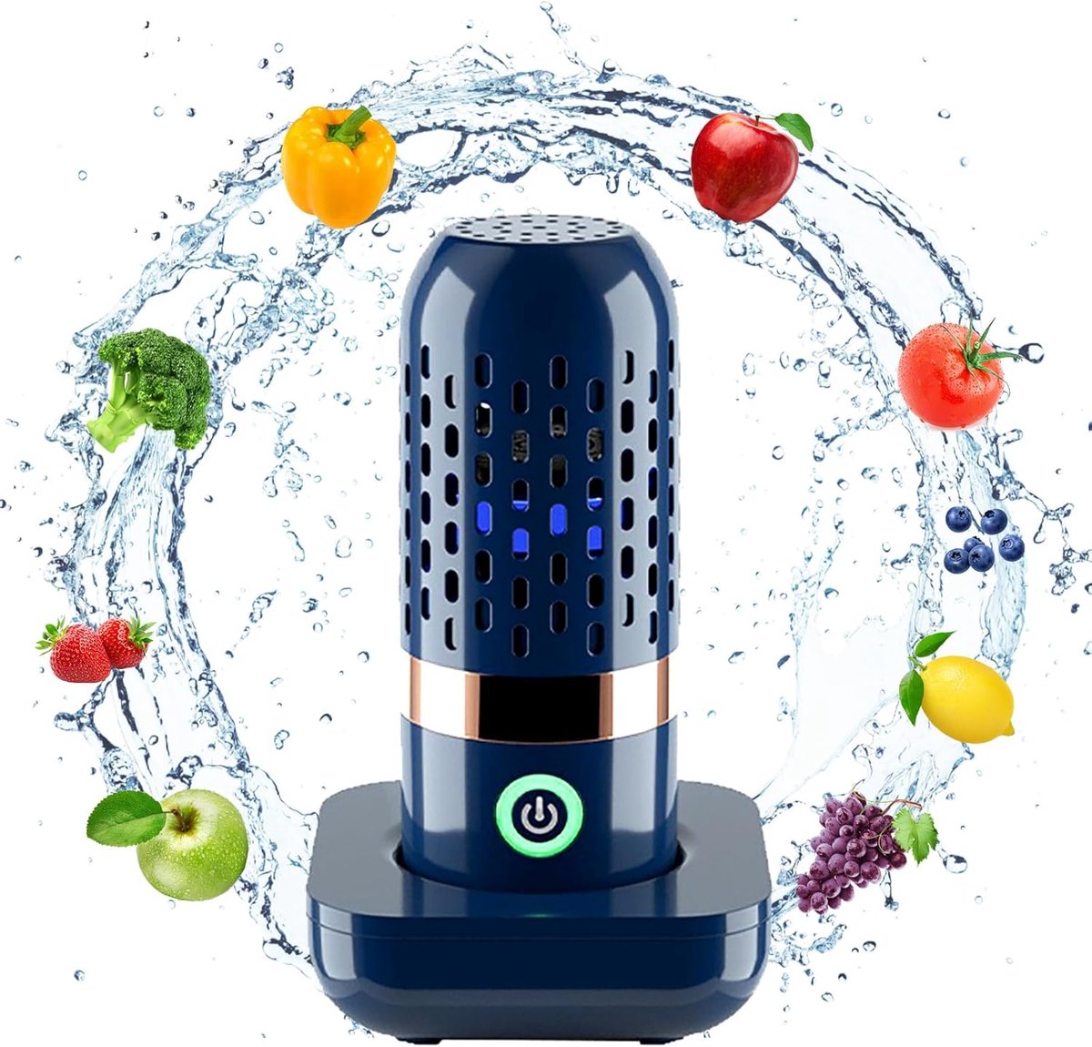 LISM-Draagbare, snoerloze groente- en fruitwasser, voedselreiniger, USB-oplaadbare insectenverdelger en reiniger, Geschikt voor vlees, serviesgoed en Geschikt voor op reis (3000mAh).