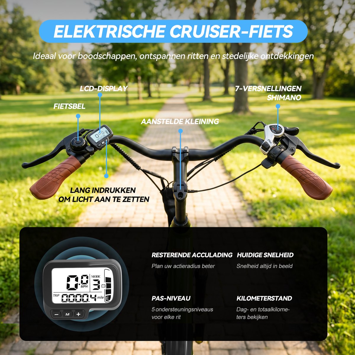 SMARTAI E-bike - 26 inch elektrische fiets - tot 100km - Grijs thumbnail 2
