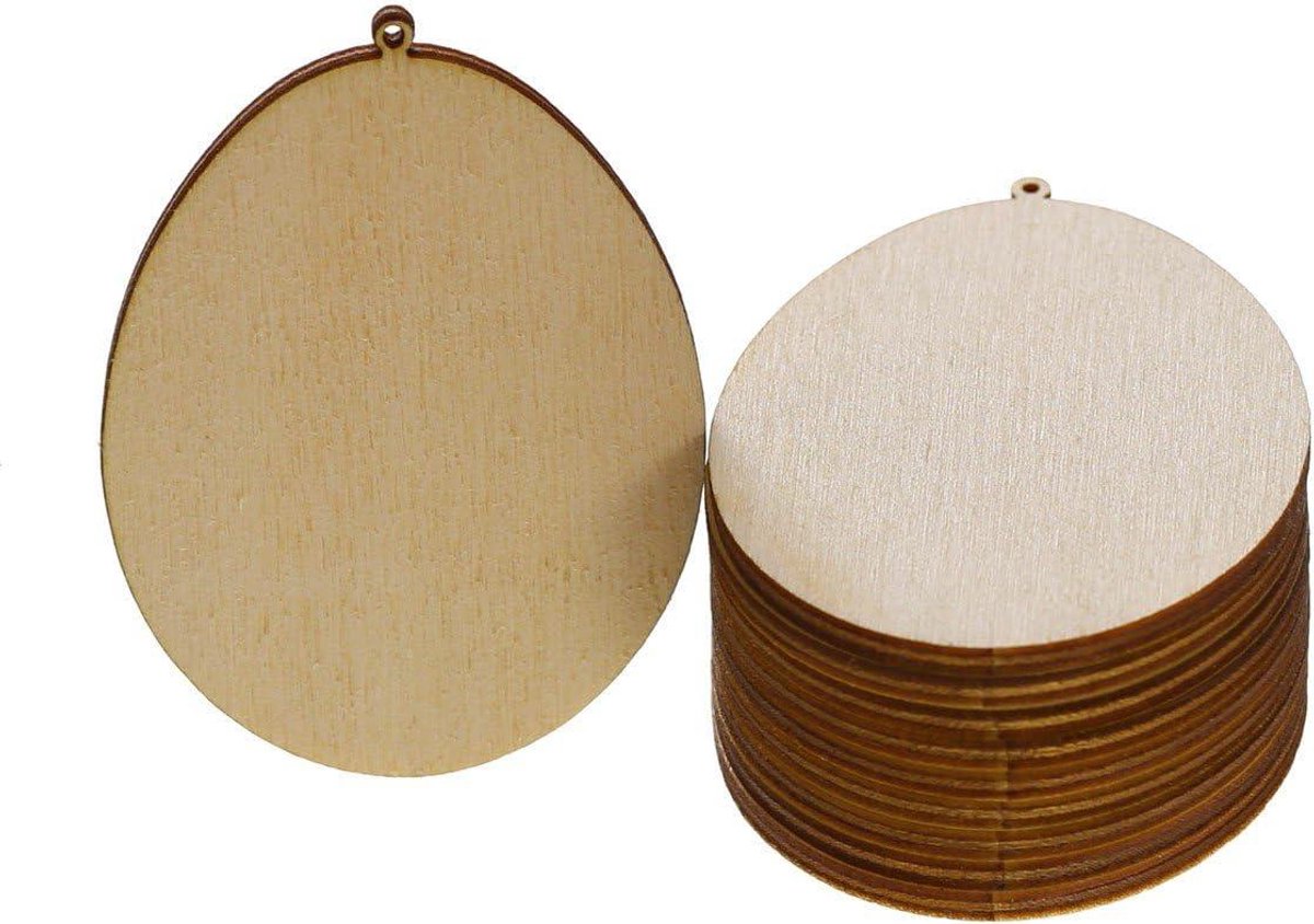 Paaseieren Multiplex - Houten Eieren - Paasdecoratie Maken - Lasersnijding - Set van 10 - Zwart Goud