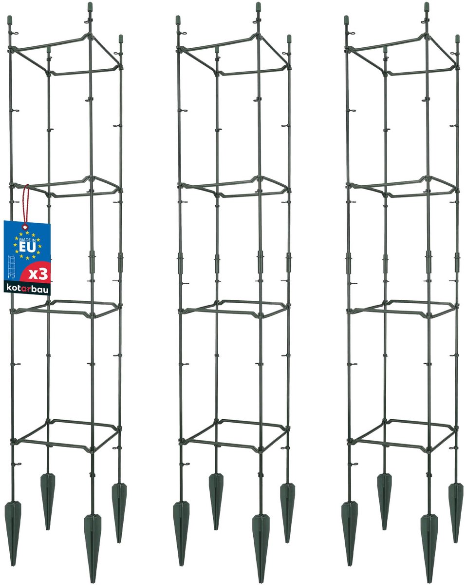 KOTARBAU 3 StuksPlantensteun, Klimplantensteun, Plantengeleider 21x21x120cm, PVC