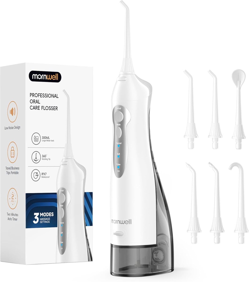 Draadloze Monddouche - Orale Irrigator - Dagelijkse Mondhygiëne - 3 Reinigingsmodi - 300 ml Reservoir - Wit
