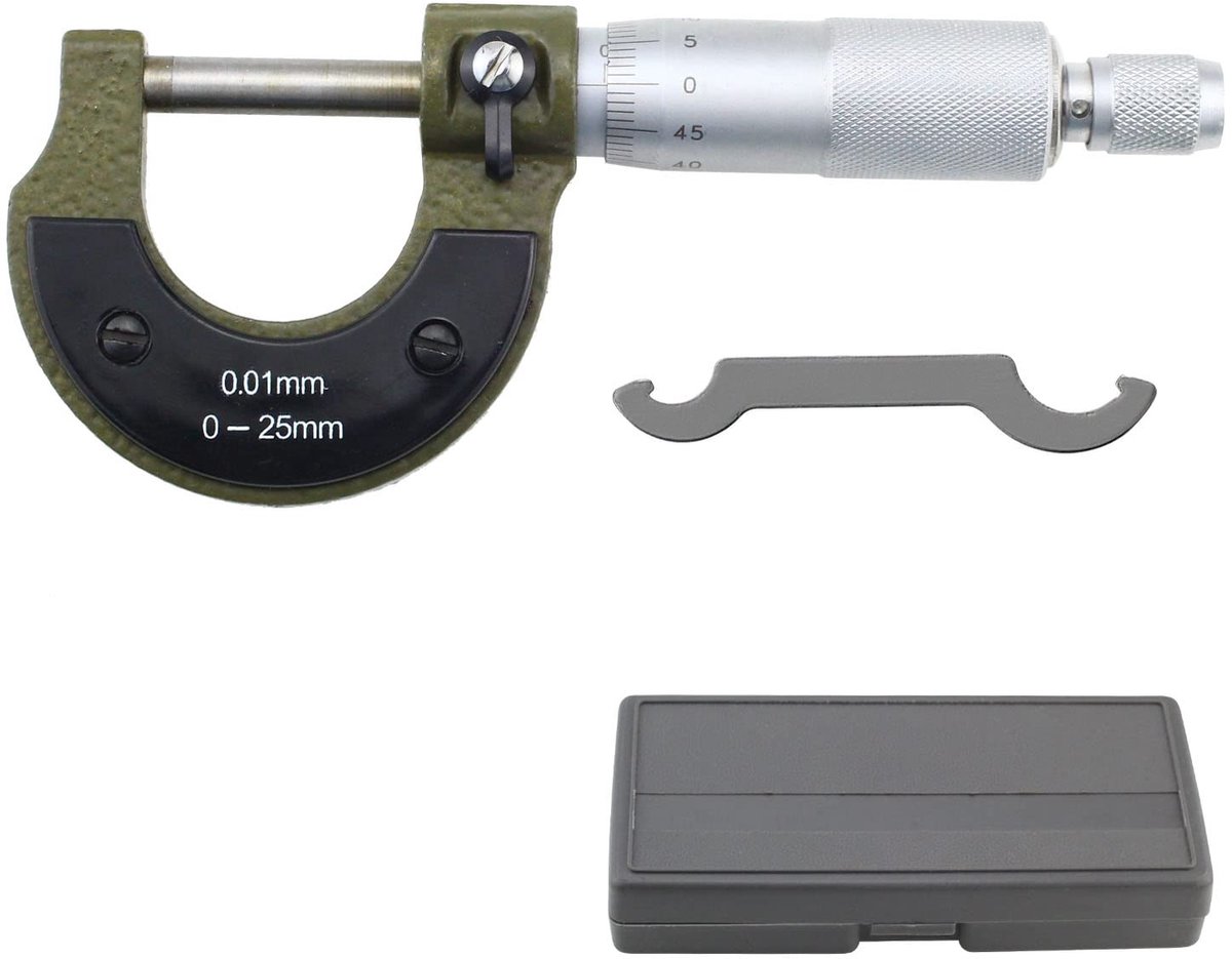 SnelShoppen - Outdoor Micrometer 25mm Digitale Precisie Meetinstrument 0-25mm Met Lock en Ratchet Ontwerp Voor Nauwkeurige Metingen