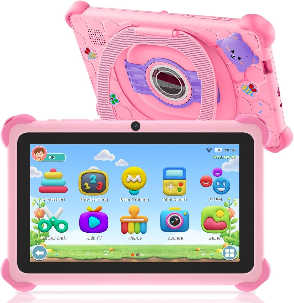 SnelShoppen - Kids Tablet met Case - Android Tablet voor Kinderen - 2GB RAM, 32GB ROM, 256GB Expandable - WiFi, Bluetooth, Type-C - Kindveilige Tablet