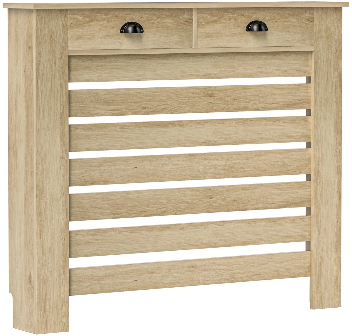 Stervia Radiatorombouw - Radiatorbekleding - Radiatoromkasting - Met Lades - Inclusief Muurbevestiging - Beige - 111 x 19 x 95,5 cm