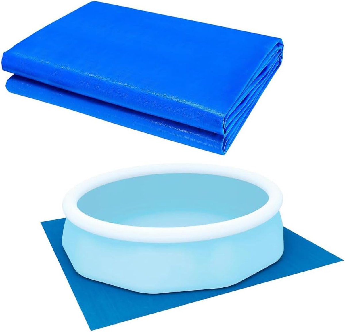 SnelShoppen - Beschermmat voor Boven Grond Zwembaden, Rectangulaire Poolvloer Mat, Waterdichte PE Stof, 335 x 335 cm, Ideaal voor Frame en Opblaasbare