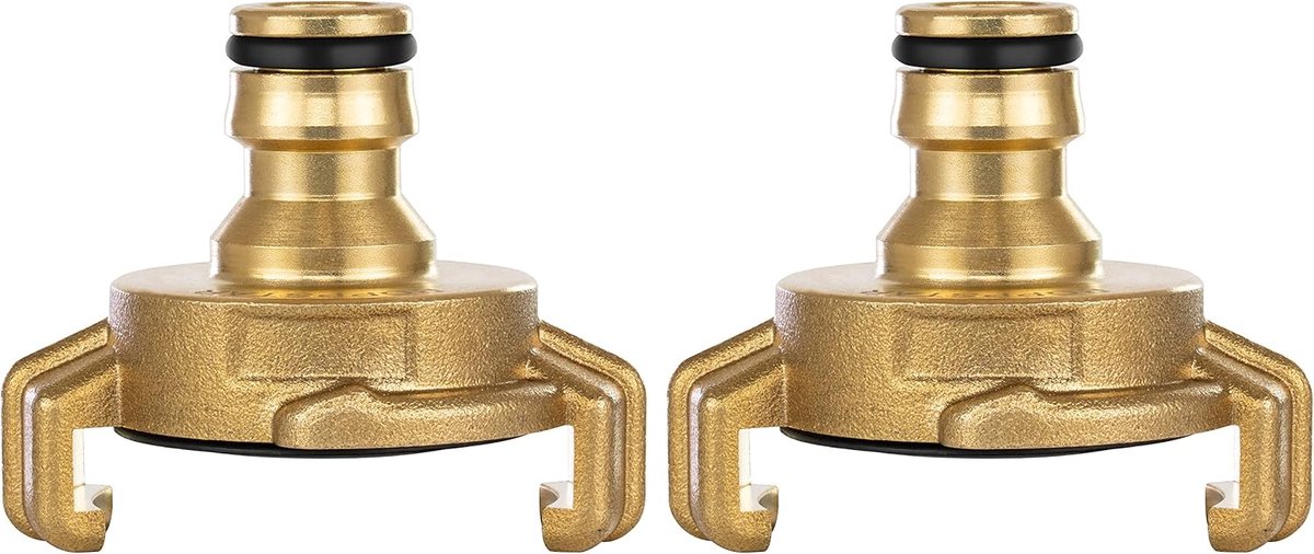 SnelShoppen - 2x Messing Slangkoppeling Geka met Insteeknippel voor Tuinslang - Waterdichte en Flexibele Aansluiting - Geschikt voor Gardena Systeem -
