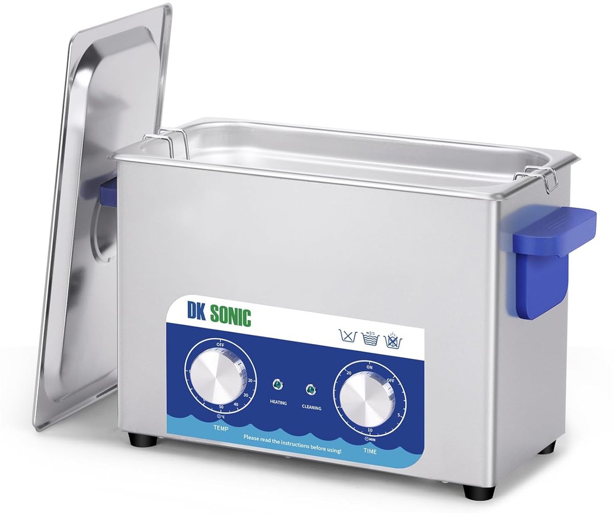 SnelShoppen - DK SONIC Ultrasonic Cleaner 4L 120W | Ultrasoon Reiniger Voor Sieraden, Brillen, Munten & Kleine Accessoires | Mechanische Timer & Verwa